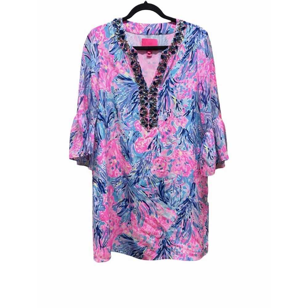 Lilly Pulitzer Elenora Silk Dress Size Small Fan